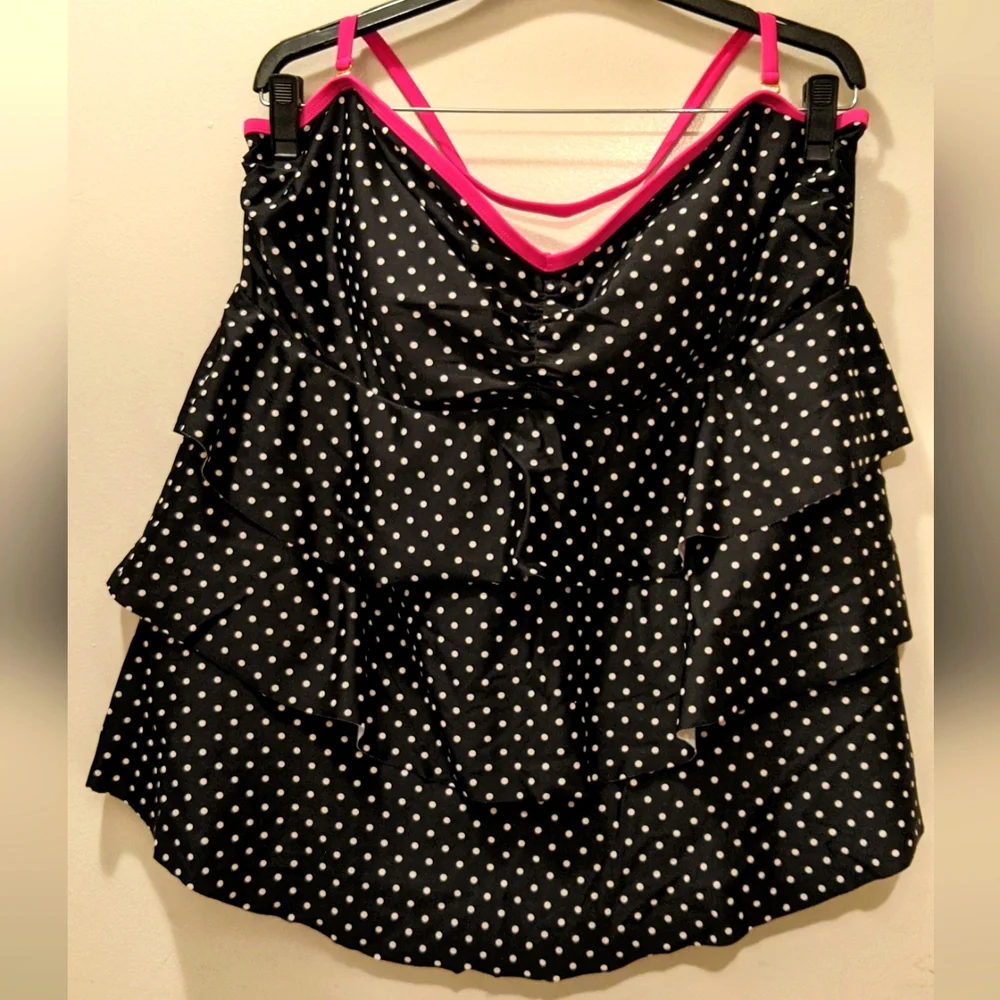 Polka Dot Ruffle Maternity Swim Top - Picture 1 of 1